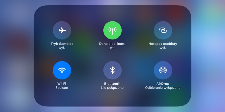 iOS 11 nie pozwala na wyłączenie WiFi i Bluetooth w Centrum Sterownia